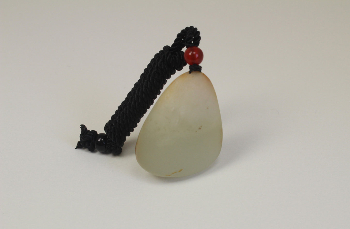 Translucent White Jade stone form Pebble Pendant 玉吊坠
