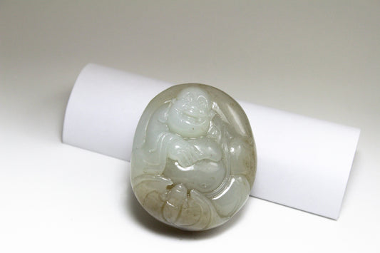 Light Brown Jade Carved Buddha 和田玉佛公手把/挂件