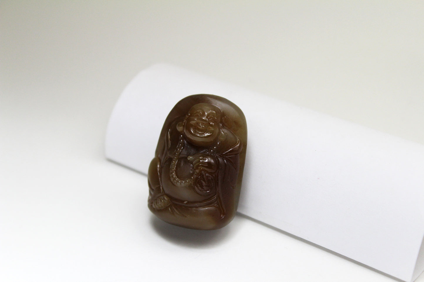 Dark Brown Jade Carved Buddha Pendant/ Amulet 和田糖玉佛公挂件/手把
