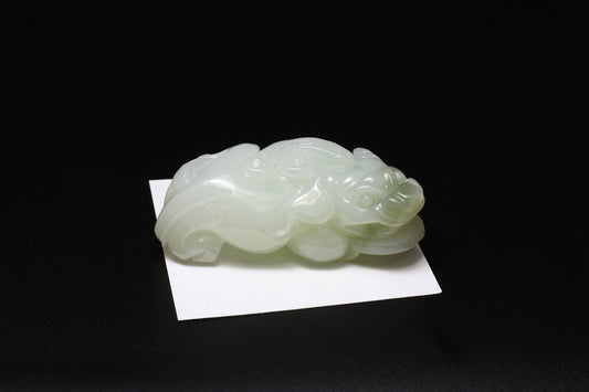 Translucent White Jade Carved Pixiu Pandent/Statue 和田玉貔貅