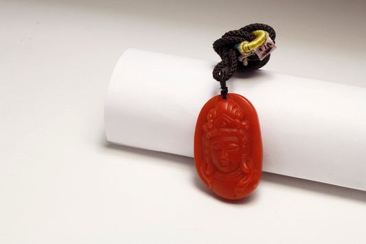 Red Agate (NanHong Agate) Carved Buddha 南红佛公吊坠